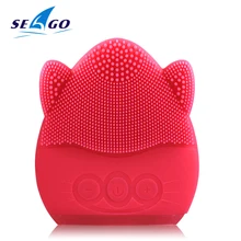 Электрическая щетка для чистки лица Водонепроницаемый звуковая для лица Очищение Кисть для ухода за кожей удалить угри против морщин Массажная щетка