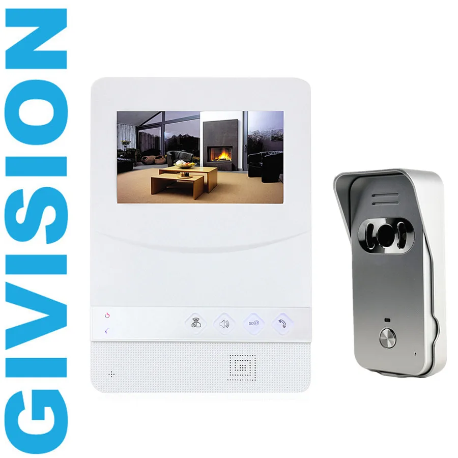 4 3 inch TFT Color wired Video font b door b font phone Intercom Touch key