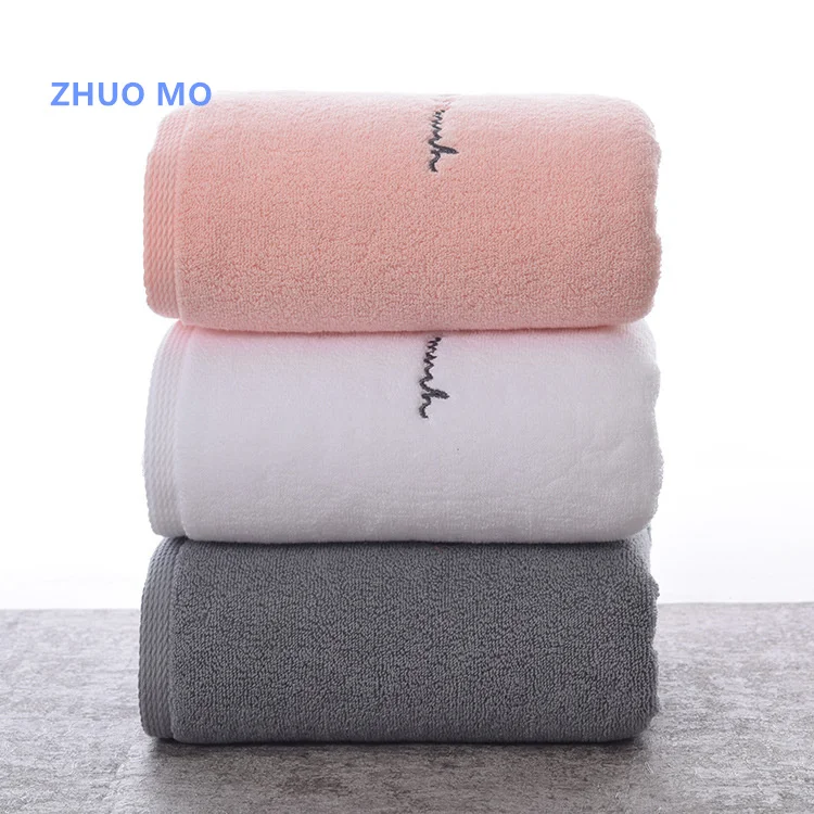 

ZHUO MO Egyptian Cotton Towels for Adults Sweet Letters soft Embroidered Bath Face Towel Bathroom Shower Gift for Lovers Towels
