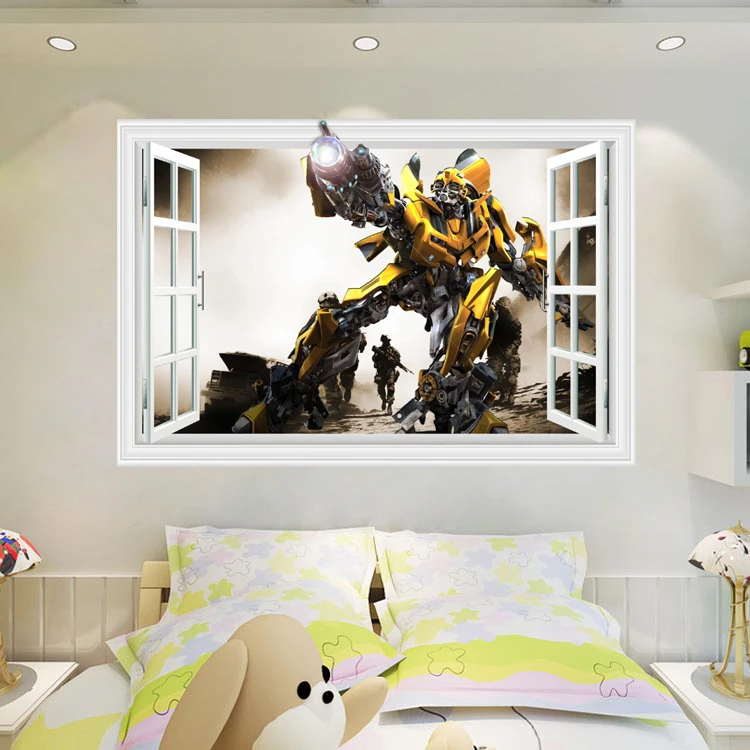 3D Наклейка на стену с изображением Бамблби Optimus Prime B203 | Дом и сад