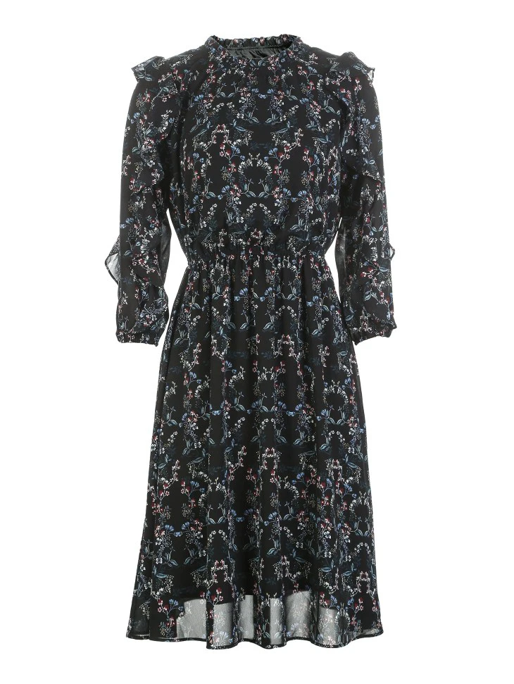 Vero Moda шифоновое платье с оборками и цветочным принтом с рукавами 3/4 | 31837C502