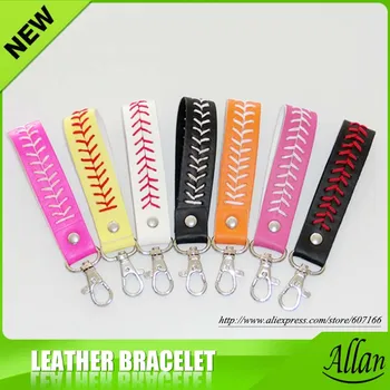 

2019 baseball keychain,fastpitch softball accessories baseball seam keychains 7 color DHL free Shipping