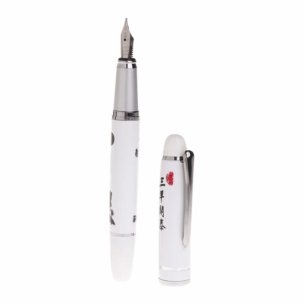

1Pcs Ceramic Black and White porcelain Chinese Painting Medium Nib Fountain Pen New And High Quality