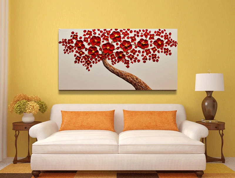 Red Blooming Tree white-2