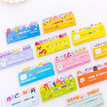 

Cartoon Animal memo pad sticky notes Cute cat bear Self-Adhesive Label Sticker escolar Kawaii Stationery school supplies