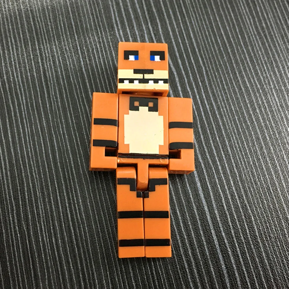 

4pcs/set Five Night At Freddy Building Blocks With Weapons Figure 7cm Fox Bear Bonnie PVC Anime Figure Dolls Kids Toys
