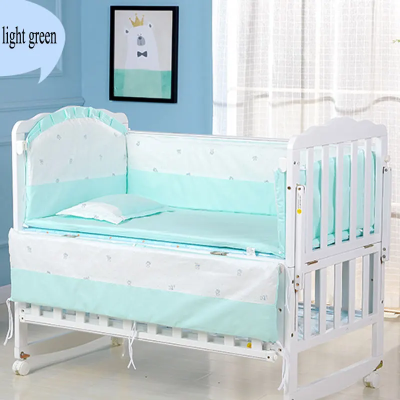 Five-Piece Baby Bedding Sets Crib Bumpers Bed Around Cot Bed Sheets Cotton Thickening Baby Beddings Newborn Bed Bumper 56*100cm