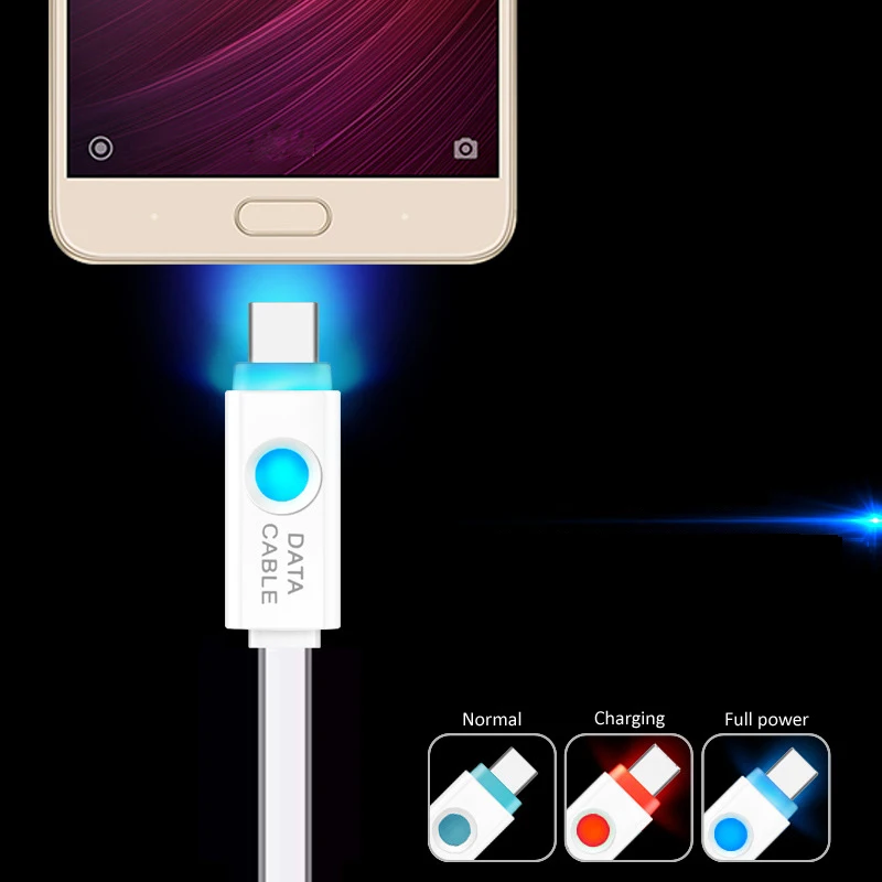 STOD type C USB кабель светодиодный светильник Usb C для Nokia N1 huawei P9 Nexus Lumia 950 XL lenovo Xiaomi zte Meizu Letv зарядное устройство type-c провод