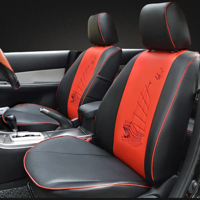 AutoDecorun Custom PU Leather Automobiles Seat Covers For VW Volkswagen Scirocco Cover Cars Seats Cushion Supports Headrest