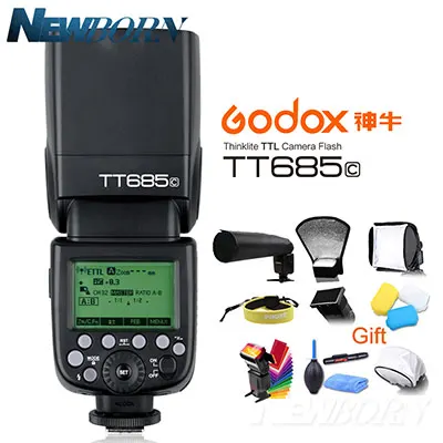 Godox TT685C ttl камера вспышка 2,4 ГГц Высокая скорость 1/8000s GN60+ Xpro-C ttl беспроводной передатчик для Canon Eos камера+ подарок - Цвет: kit 2