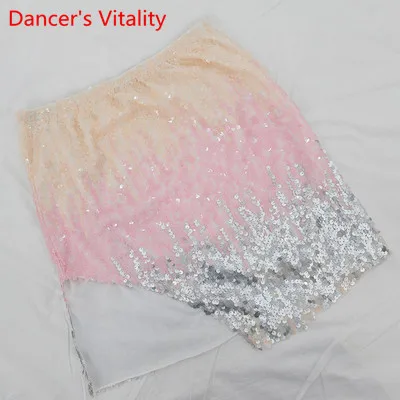 Практика танца живота новая начинающая юбка ободрения весной и летом сетчатый топ с длинными рукавами - Цвет: Розовый