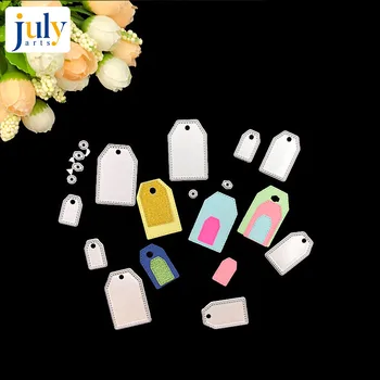 

Julyarts 9pcs Label Tags Frame Metal Cutting Dies Set Stencils DIY Scrapbooking Paper Cards Die Cutting Template Crafts