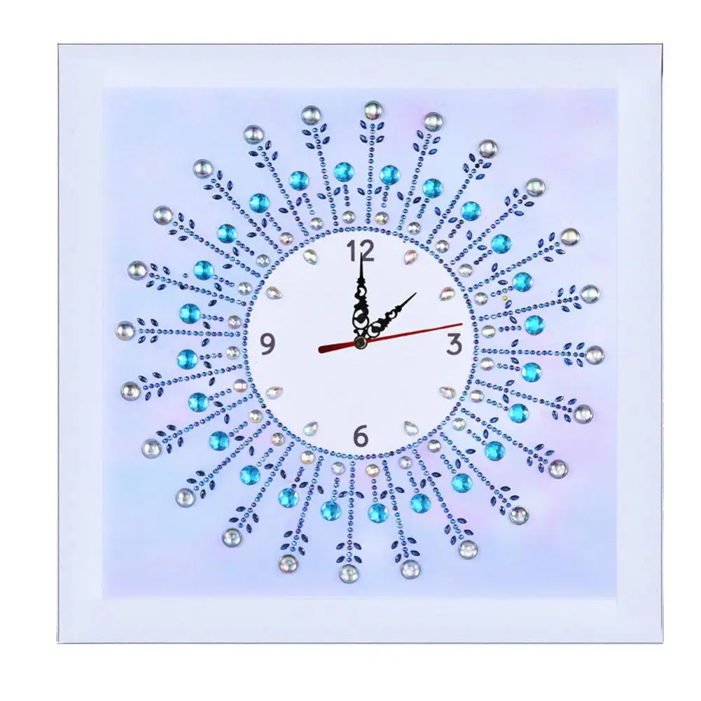 

35x35cm Multi-shape Partial Resin Diamond Painting Cross Stitch Wall Clock Decor