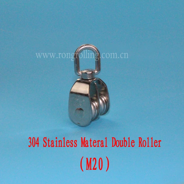 

304 Stainless Materal Hanging Double Pulley Capacity 75kg M20