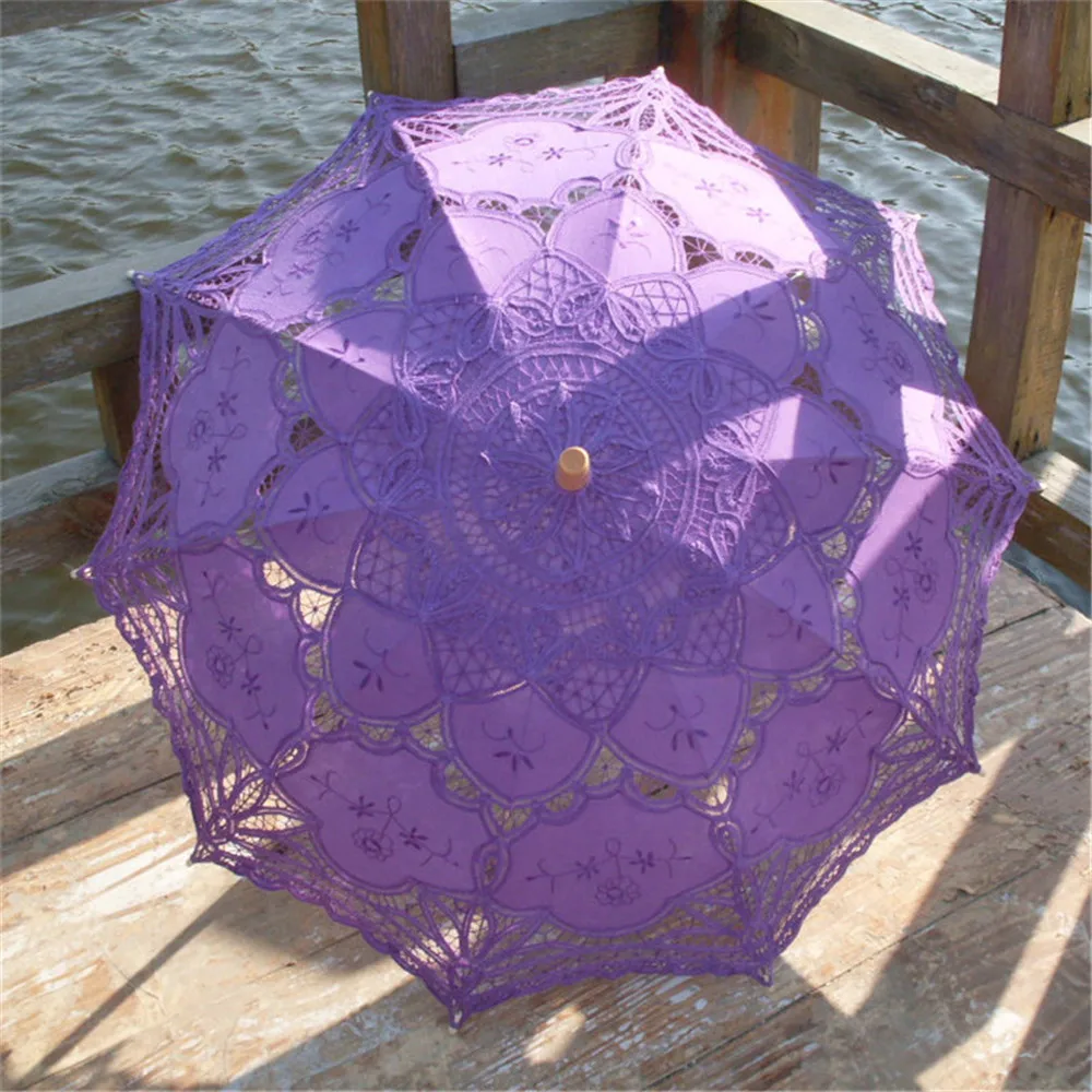 Кружевной зонтик с ручным открыванием, Свадебный зонтик, аксессуары для свадьбы, Свадебный зонтик для душа