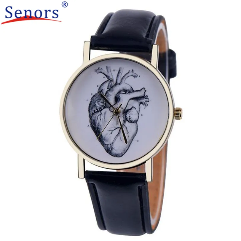 

HF2016Women  Leather Band Analog Quartz Vogue Wrist Watch  Gift relogio masculino Uhren relojes OC6Levert Dropship