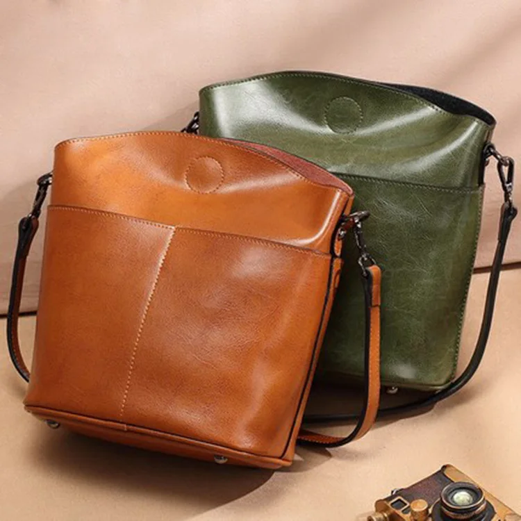 

2019 Cowhide Single Shoulder Package Leisure Time Woman Package Genuine Leather