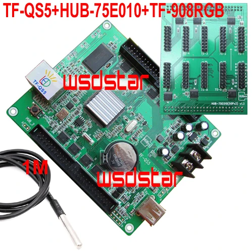 TF-QS5 + HUB-75E010 TF-908RGB датчик температуры 320*128 USB порт Lan полноцветная светодиодный