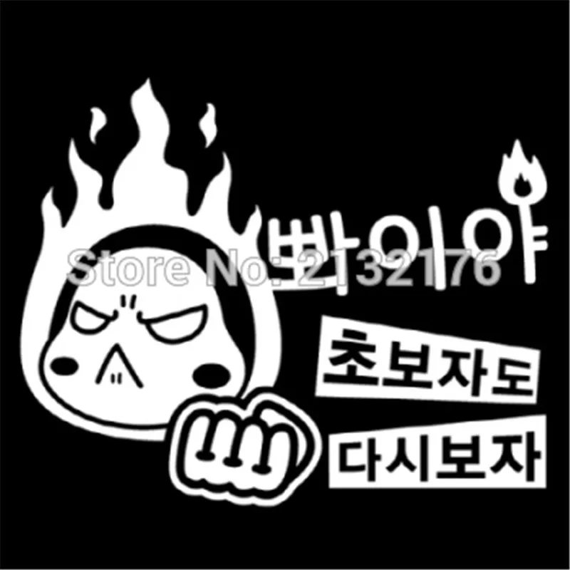 Free-Shipping-Korean-I-am-a-novice-who-I-m-afraid-Die-Cut-Decal-Car-Sticker (1)