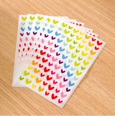 6 листов/набор красочных бумажных наклеек для скрапбукинга с милым сердечком и пятью звездами - Цвет: SK15b