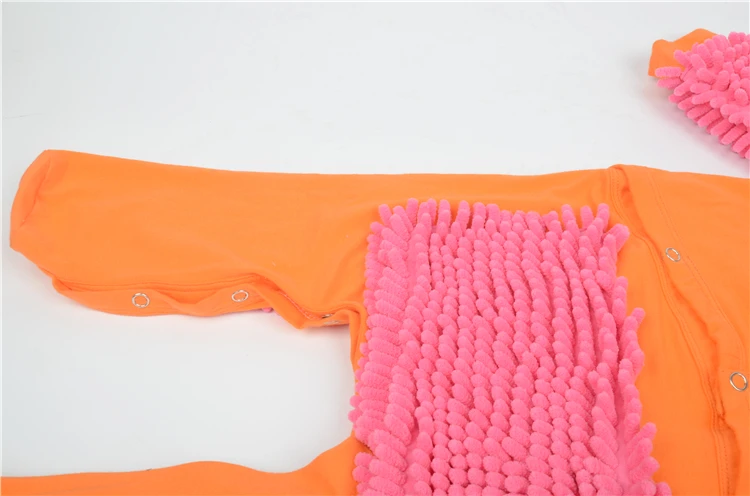 Hot Baby Mop Romper Outfit Unisex Boy Girl Polishes Floors Cleaning Mop Suit Autumn Winter Kids Crawls Toddler Swob Jumpsuit bright baby bodysuits