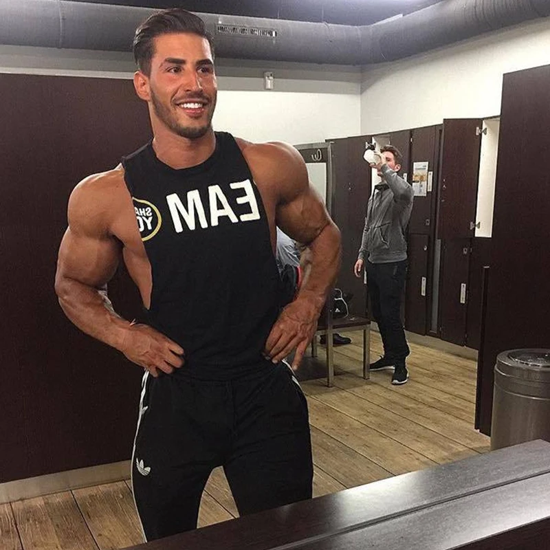 Майка Мужская Спортивная хлопковая для фитнеса и бодибилдинга|tank top stringer|stringer