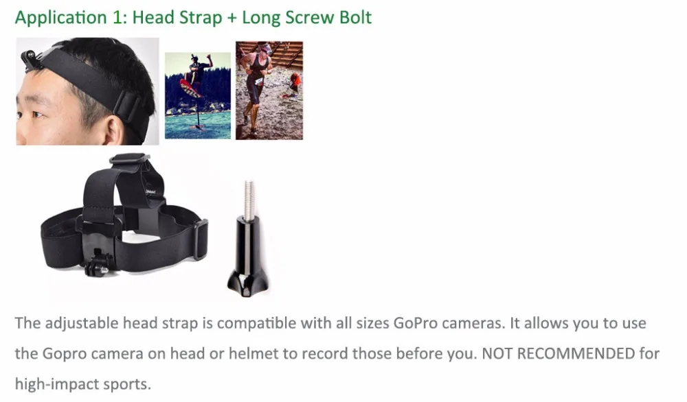 Gopro Accessories Set for Eken H9R For Gopro Hero 6 5 4S Mount Selfie stick Tripod For Yi 4K for Mijia Kit VP104F (7)