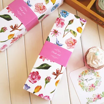 

21.5*6.8*4m pink flower Cookies candy packing paper box, cookies wedding gift box 100pcs Free shipping