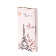 2016 New Style Women Leather Printing Long Purse Landscape Wallets Varies Patterns Graffiti Embossed Vintage Card Holder Wallet