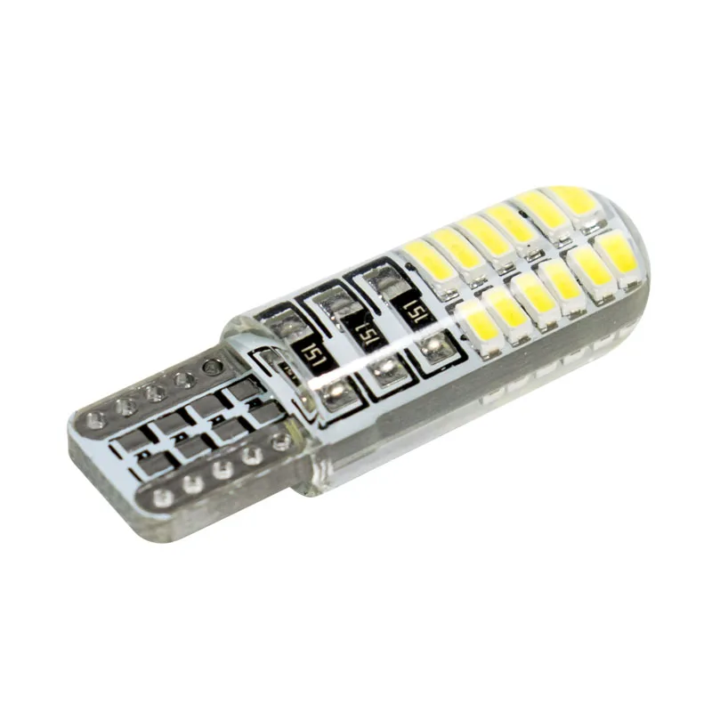T10 W5W 24 SMD 3014 Светодиодный свет салона автомобиля силикагель маркер лампа 12 В 194 192