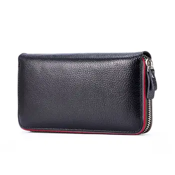 

Women Long Wallet with Interior Mobile Female Large Purse Perse Carteira Woman Genuine Leather Card Holder Money Bag Ladies Coin