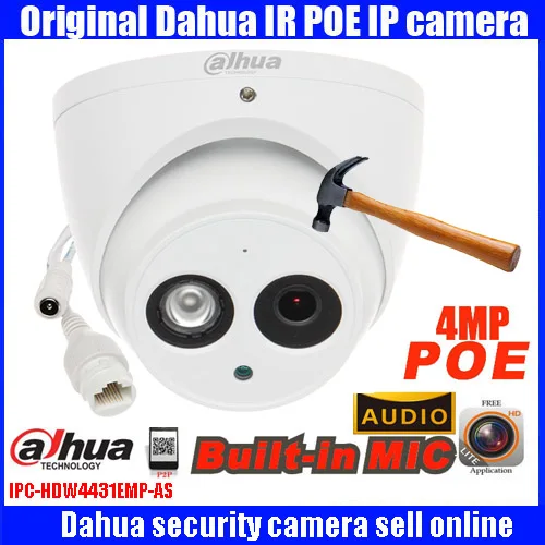 

H.265 Original dahua Dahua 4MP mic POE IR Dome IP Camera IPC-HDW4431em-as IPC-HDW4431emp-as replace IPC-HDW4421em-as English