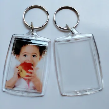 

2017 free shipping100 pcs DIY Acrylic Blank Photo Keychains Shaped Clear Key Chains Insert Photo Plastic Keyrings, Holiday part