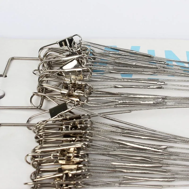 

100pcs Stainless Steel Fishing Trace Lure Leader Wire Spinner 16/18/22/24/28 CM ZJ55