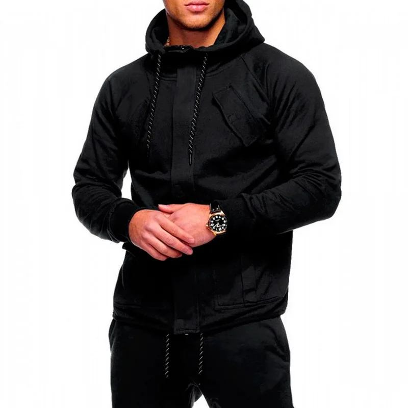 

ADISPUTENT 2019 High Quality Street Style Autumn Winter Men's Casual Fashion Zipper Closure Soild Hoodie Sweatshirt Warm Tops