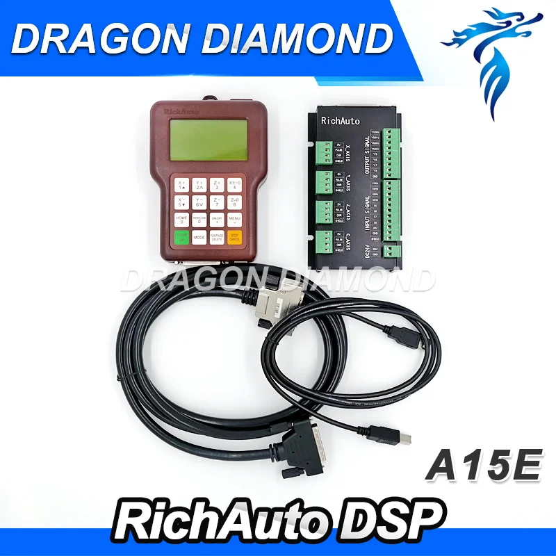 

RichAuto A15E Multi-Spindle CNC DSP controller A15S DSP Handle 3axis Offline USB Motion Control System