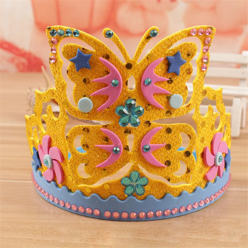 EVA Foam Paper sequins Crown Creative Flowers Stars Patterns Kindergarten Art Children DIY Craft Toys Party DIY Decorations Gift