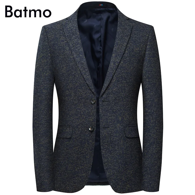 

Batmo 2019 new arrival high quality cotton casual gray blazer men,men's suits jackets ,casual jackets men 8157