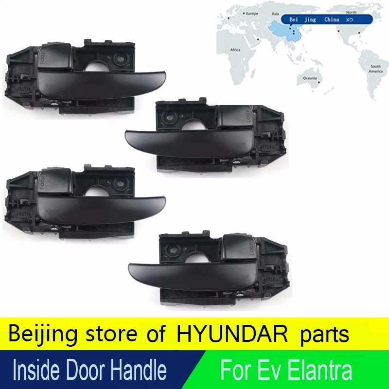 Черный комплект внутренняя ручка двери 4 шт. для OEM деталей для hyundai 2001-2006 Elantra 826102D000AX, 826202D000AX, 836102D000AX, 836202D0