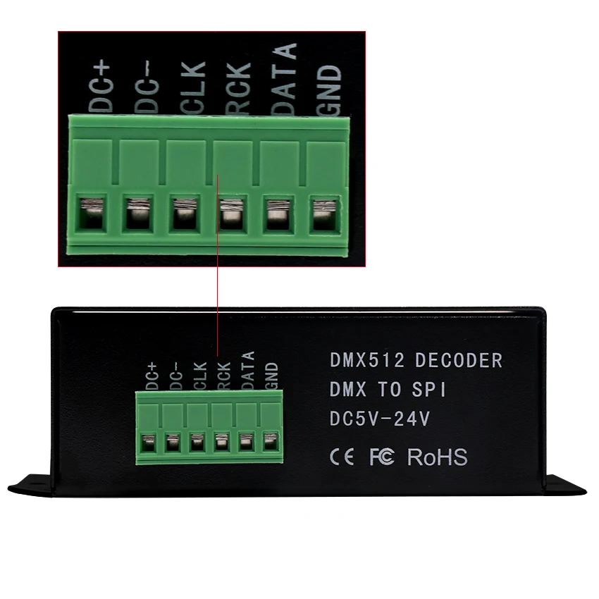 Светодиодный WS2811, WS2812B, TM1804, TM1809, TM1812 WS2812B DMX декодер светодиодный пиксель DMX512 контроллер DC5V-24V, BC-802-1809