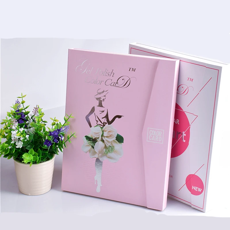 

84Colors Nail Gel Polish Display Book Color Nail Art Display Card Pink/White Salon Manicure Showing Tools