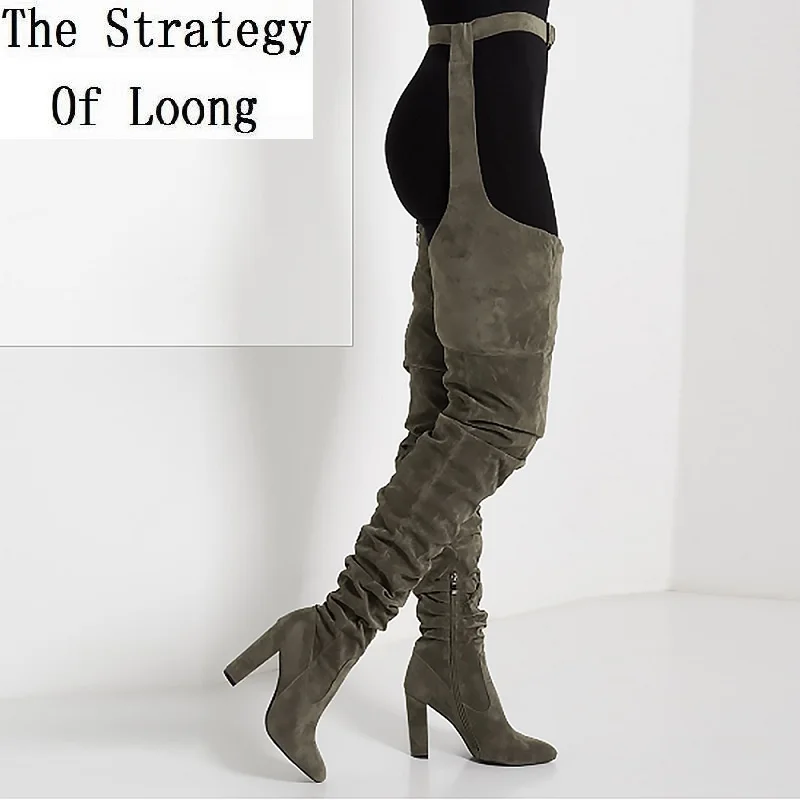 long boots with belt