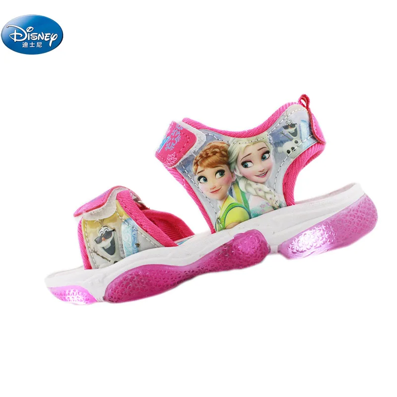 Nouvelle reine des neiges elsa et Anna filles sandales avec lumière LED Disney princesse enfants doux chaussures Europe taille 20-31