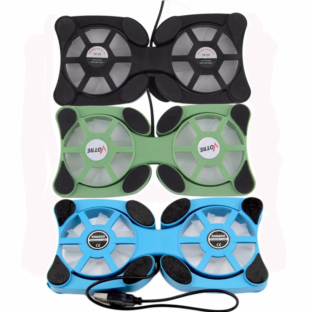 

1pcs laptop fan laptop cooler Notebook Fan Cooler Cooling Pad Double usb Fans For 14inch laptop cooling pad accessories