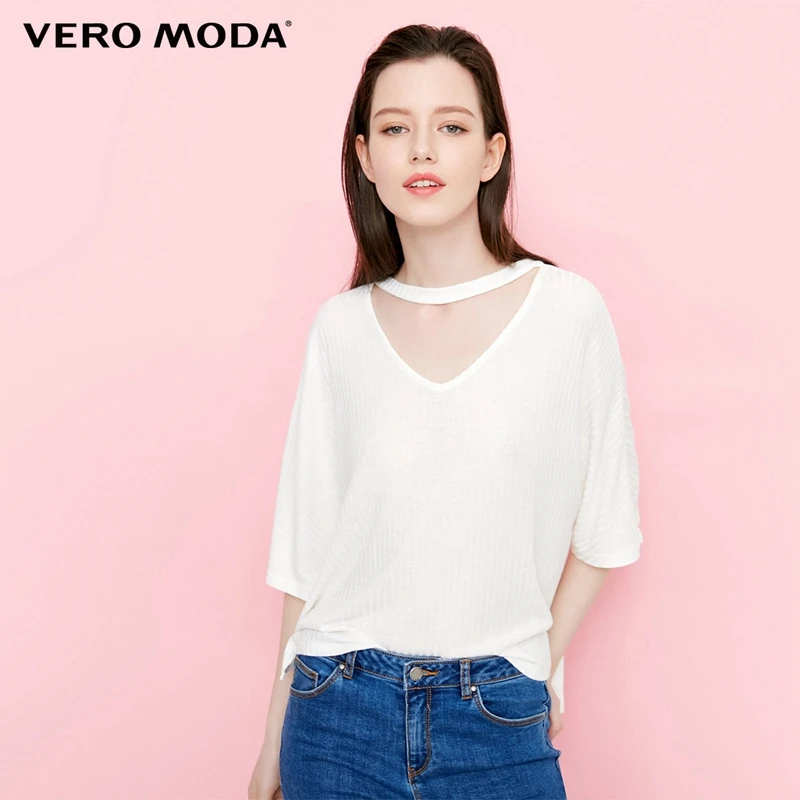 Vero Moda V neck Batwing Sleeve Knitted T Shirt