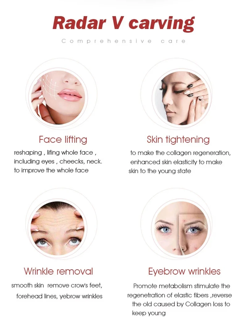 Linha de Radar Rejuvenescimento da Pele Ultra-sônico Face Lift Pele Aperto Mini Hifu Portátil Máquina Rosto Remoção Rugas Beleza Ferramenta v 6 pele aperto mini hifu portátil máquina rosto