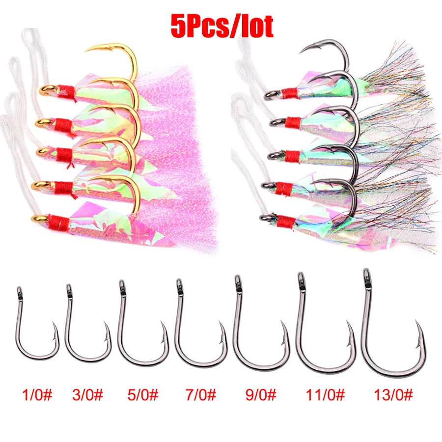 5X1/0#3/0#5/0#7/0#9/0# крючок из нержавеющей стали с колючими крючками для морской рыбалки