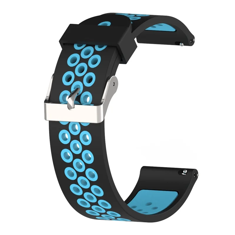 20 мм 22 мм смарт-часы ремешок силиконовый ремешок для Garmin Vivoactive3 для samsung для huawei Watch GT для Amazfit bip/Pace/Stratos/2 - Цвет: Black blue