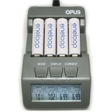 Высокое качество оригинальный Opus BT-C700 Зарядное устройство NiCd NiMh ЖК-дисплей интеллектуальный цифровой 4 слот, зарядное устройство ЕС/США Plug