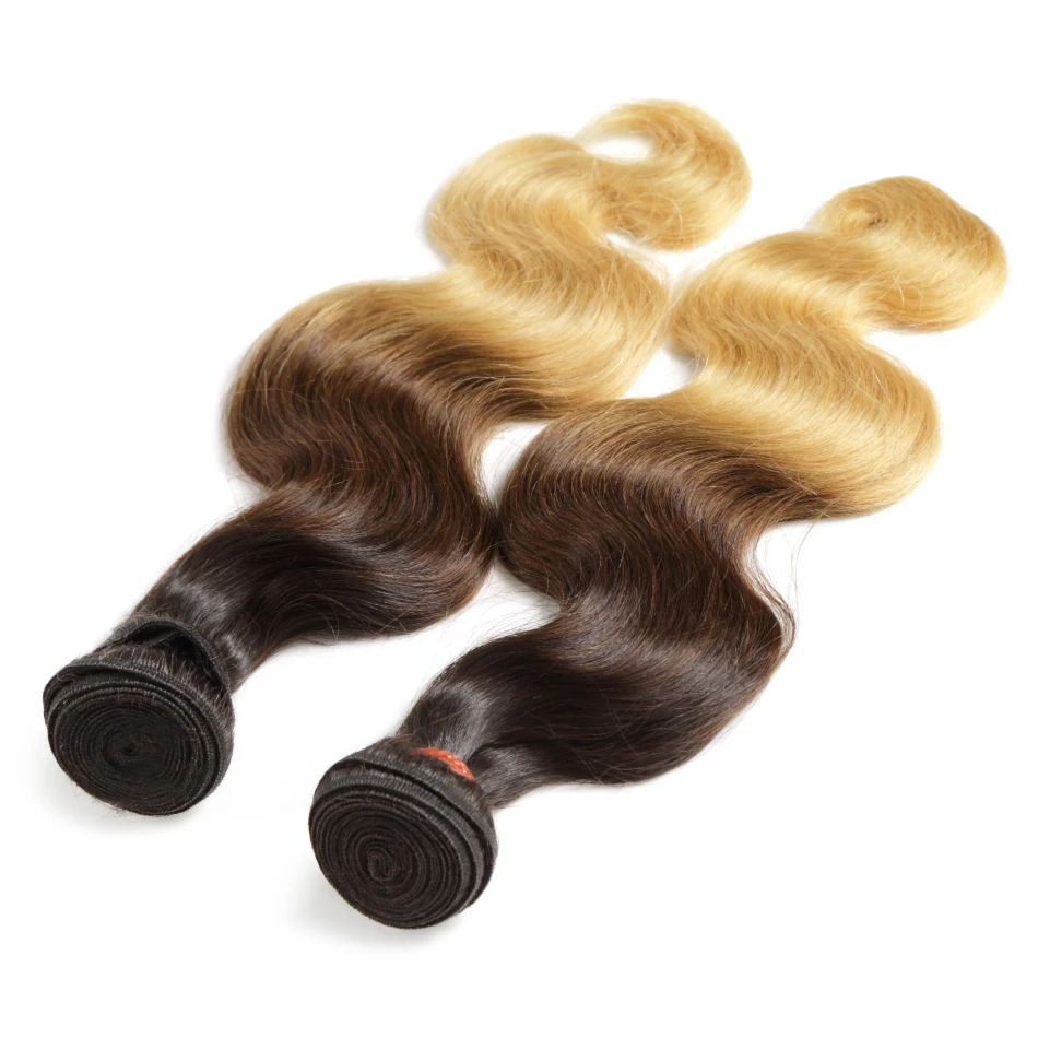 Rosabeauty Омбре бразильские волосы волна тела Remy человеческие волосы переплетения пучки цвет T#1B/#6/#27